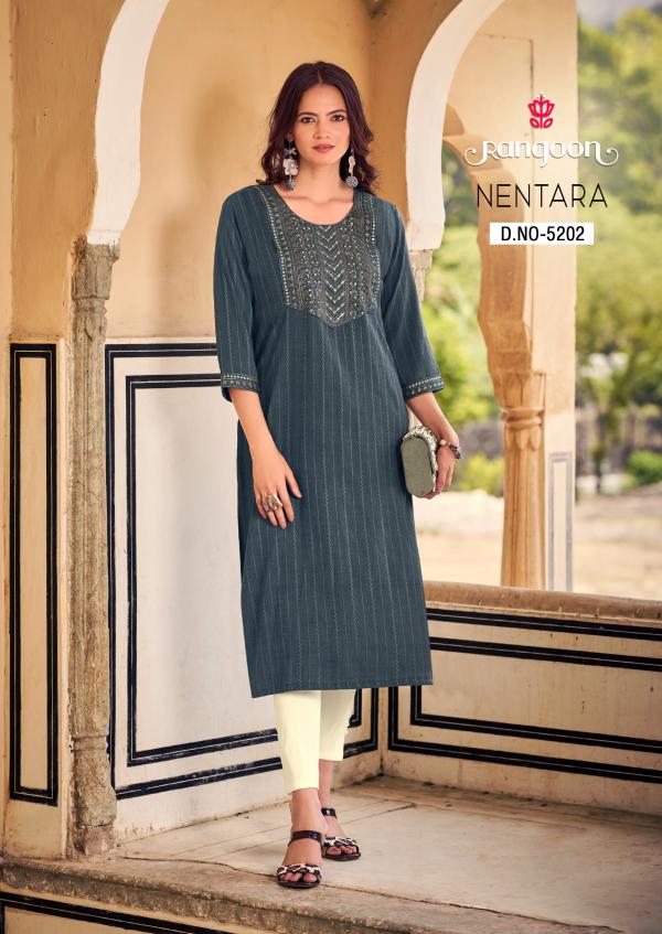 Rangoon Nentara Rayon Embroidered Kurti Collection